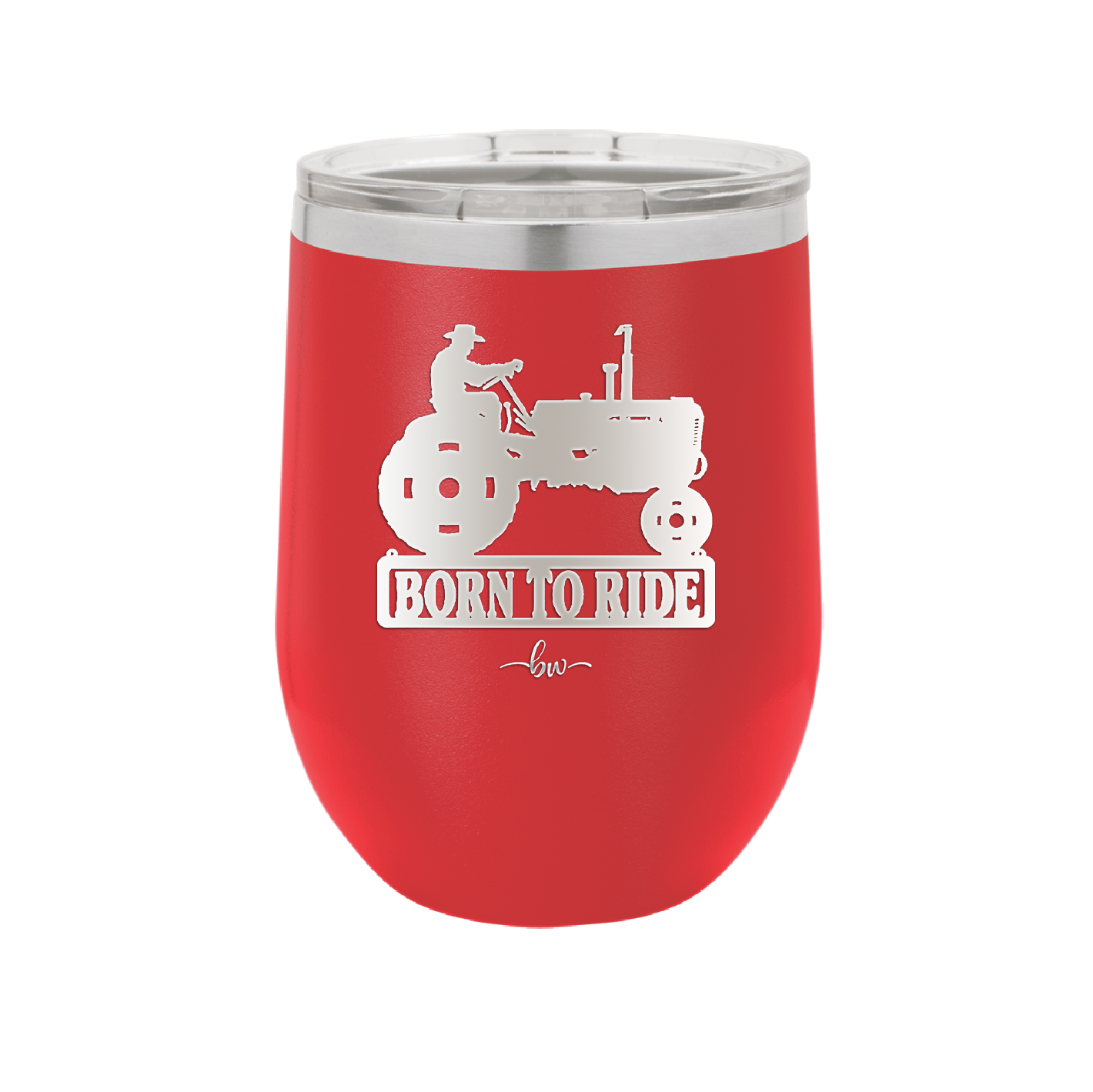 Born to Ride with Tractor - Laser Engraved Stainless Steel Drinkware - 1394 -