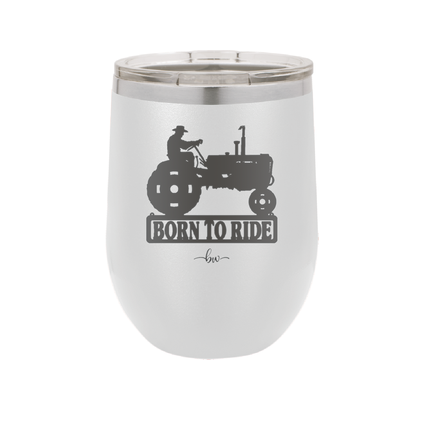 Born to Ride with Tractor - Laser Engraved Stainless Steel Drinkware - 1394 -