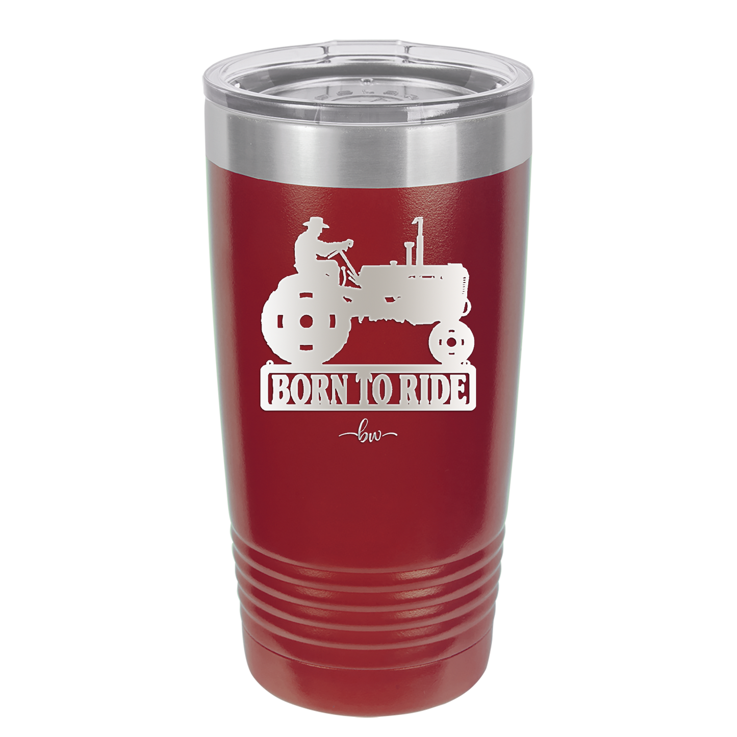 Born to Ride with Tractor - Laser Engraved Stainless Steel Drinkware - 1394 -