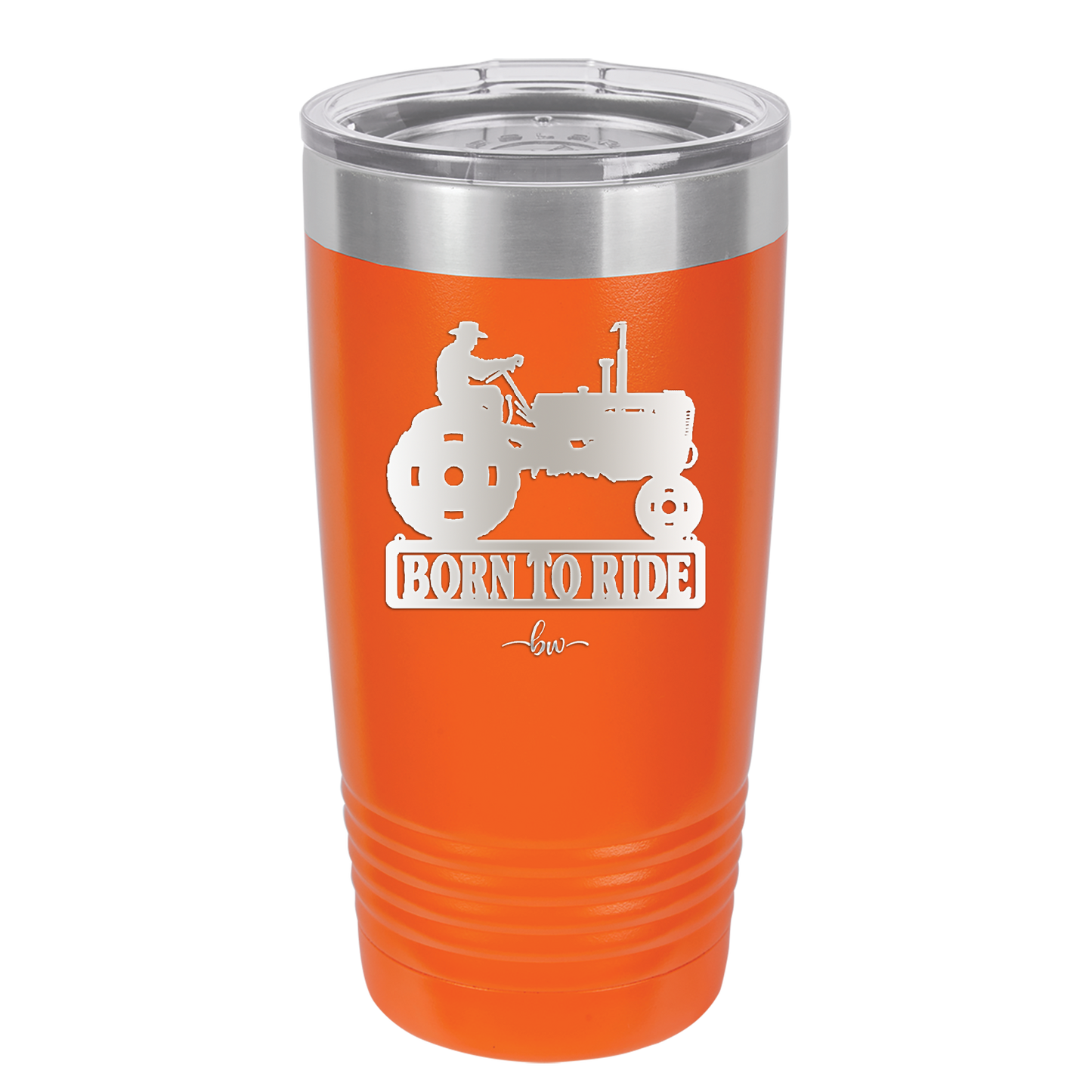 Born to Ride with Tractor - Laser Engraved Stainless Steel Drinkware - 1394 -