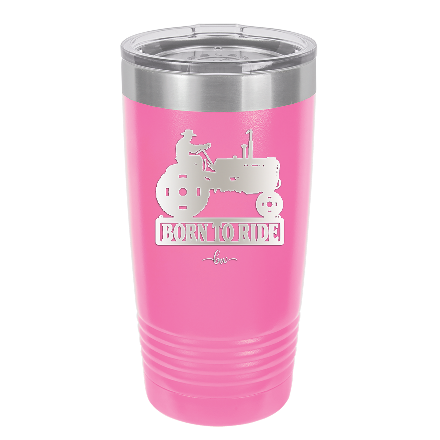 Born to Ride with Tractor - Laser Engraved Stainless Steel Drinkware - 1394 -