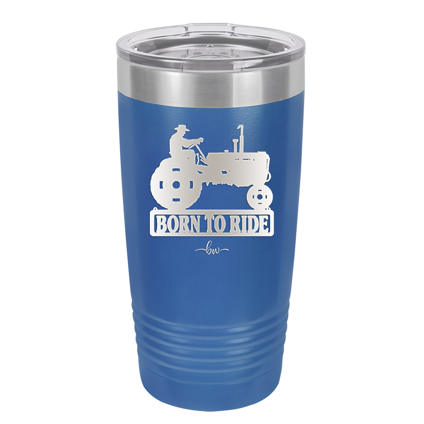 Born to Ride with Tractor - Laser Engraved Stainless Steel Drinkware - 1394 -