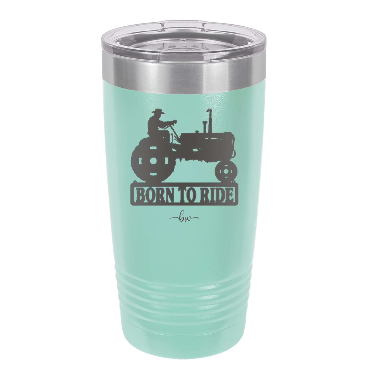 Born to Ride with Tractor - Laser Engraved Stainless Steel Drinkware - 1394 -