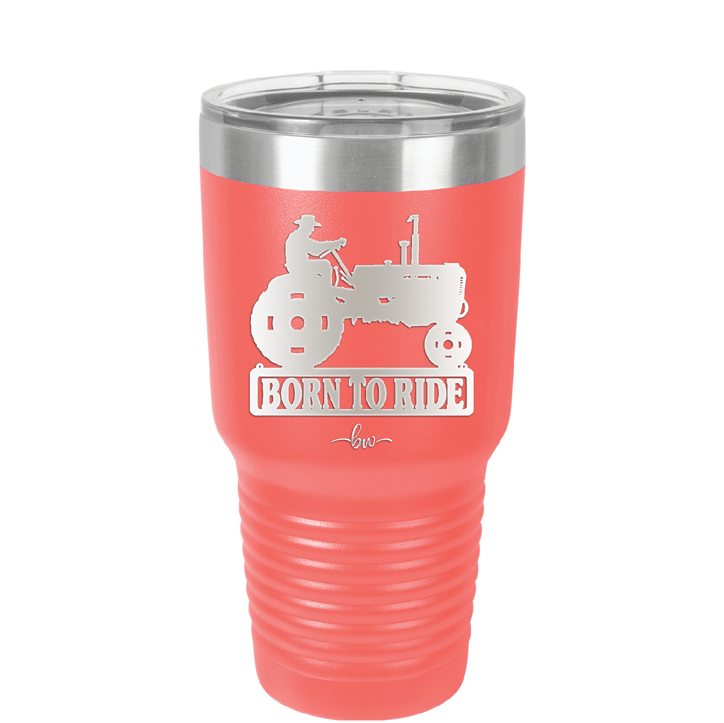 Born to Ride with Tractor - Laser Engraved Stainless Steel Drinkware - 1394 -