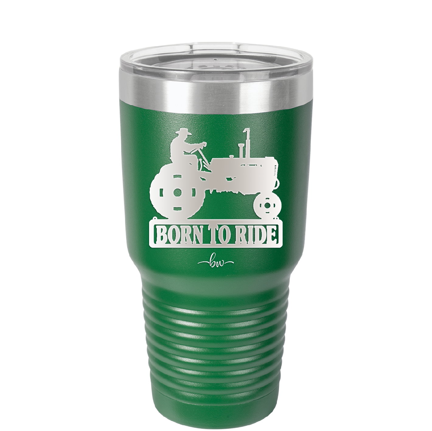 Born to Ride with Tractor - Laser Engraved Stainless Steel Drinkware - 1394 -