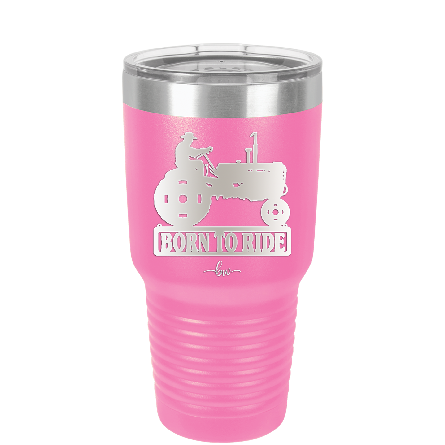 Born to Ride with Tractor - Laser Engraved Stainless Steel Drinkware - 1394 -