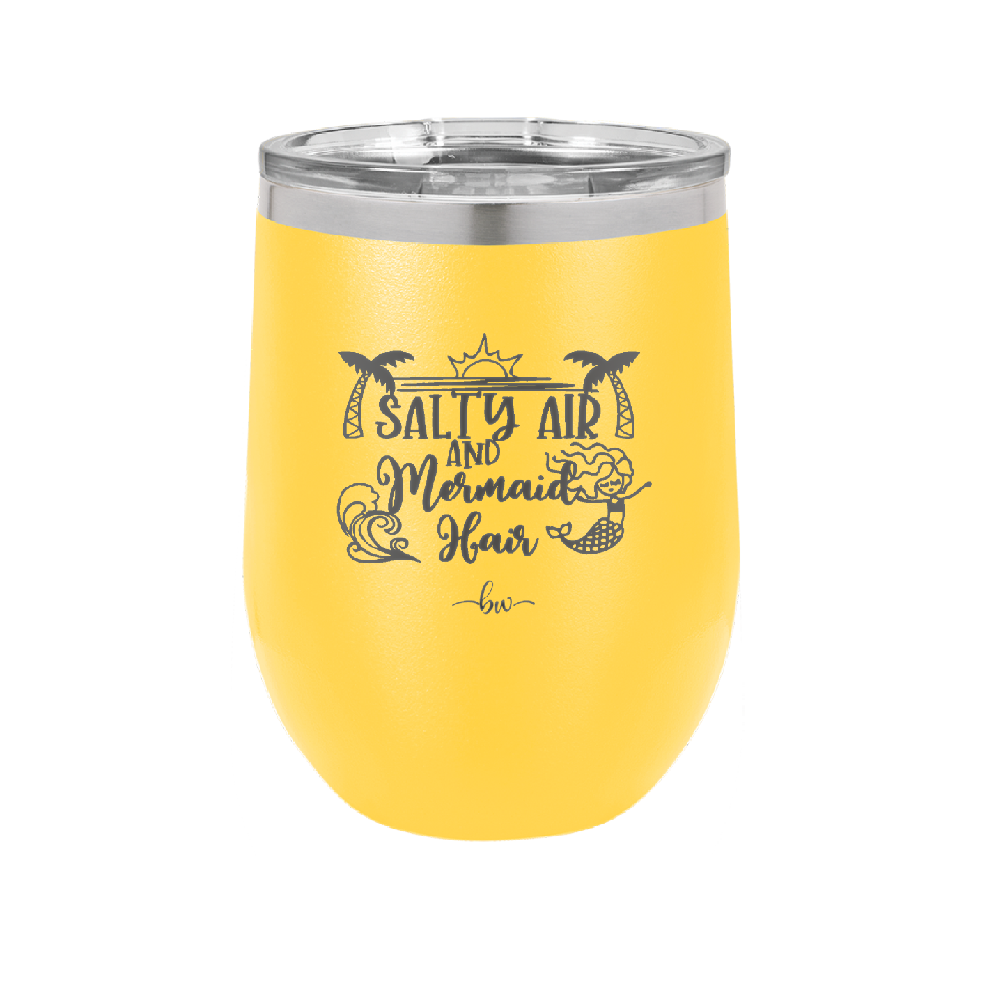 Salty Air and Mermaid Hair 1 - Laser Engraved Stainless Steel Drinkware - 1410 -