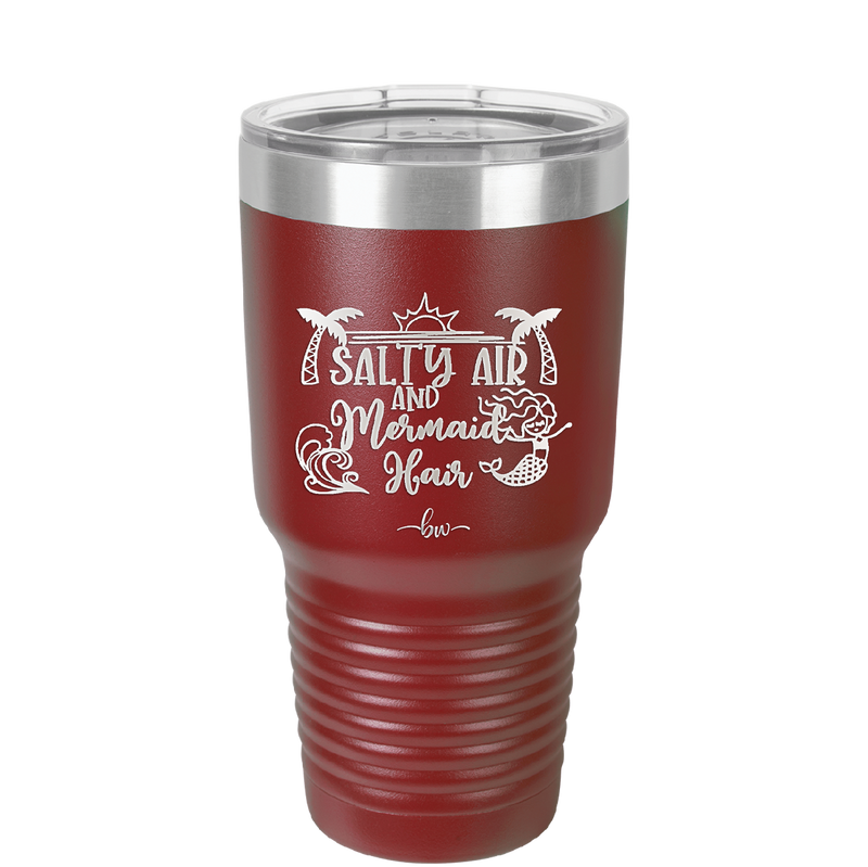 Salty Air and Mermaid Hair 1 - Laser Engraved Stainless Steel Drinkware - 1410 -