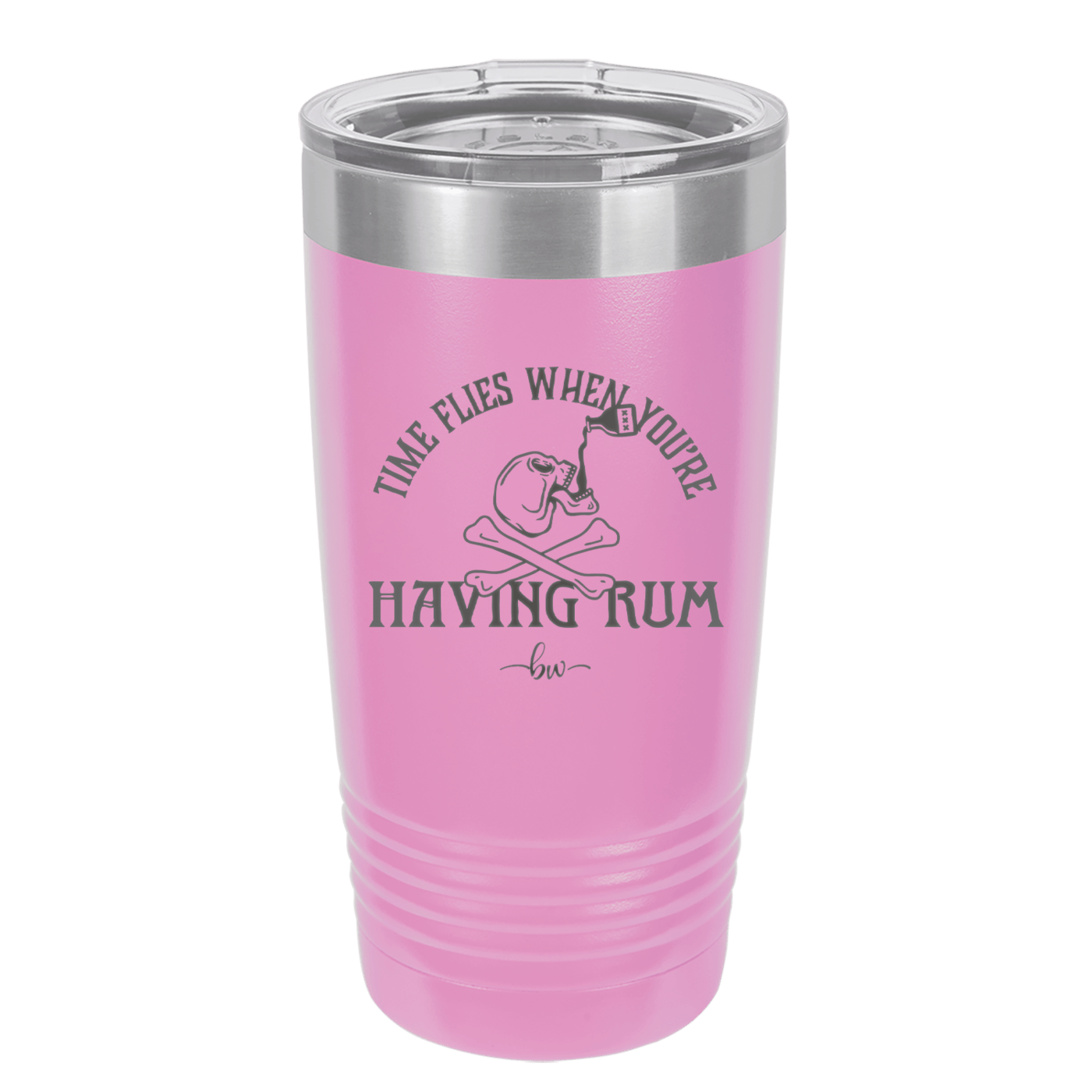 Time Flies When You're Having Rum 1 - Laser Engraved Stainless Steel Drinkware - 1422 -