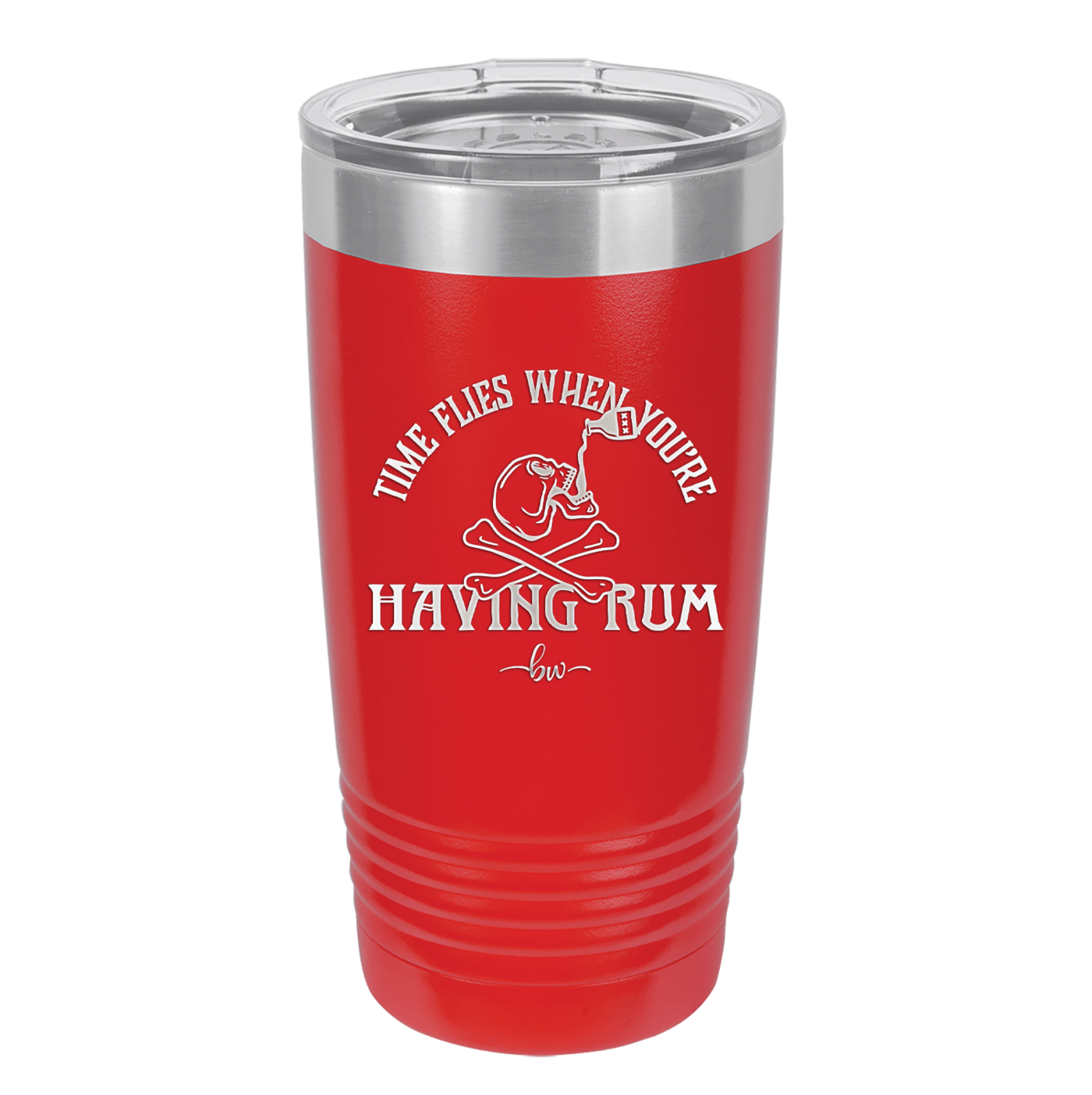 Time Flies When You're Having Rum 1 - Laser Engraved Stainless Steel Drinkware - 1422 -