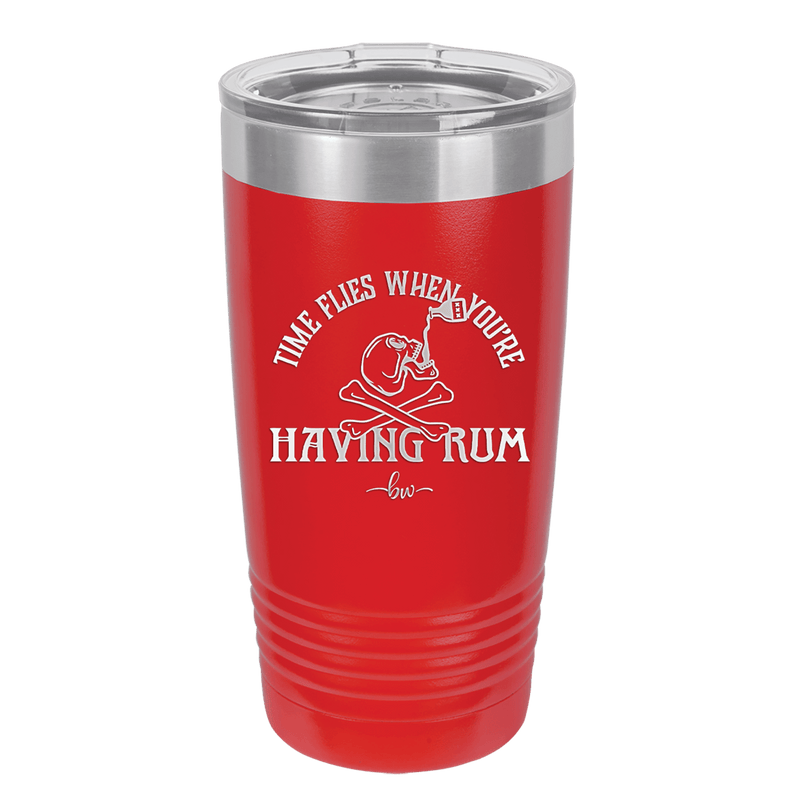 Time Flies When You're Having Rum 1 - Laser Engraved Stainless Steel Drinkware - 1422 -