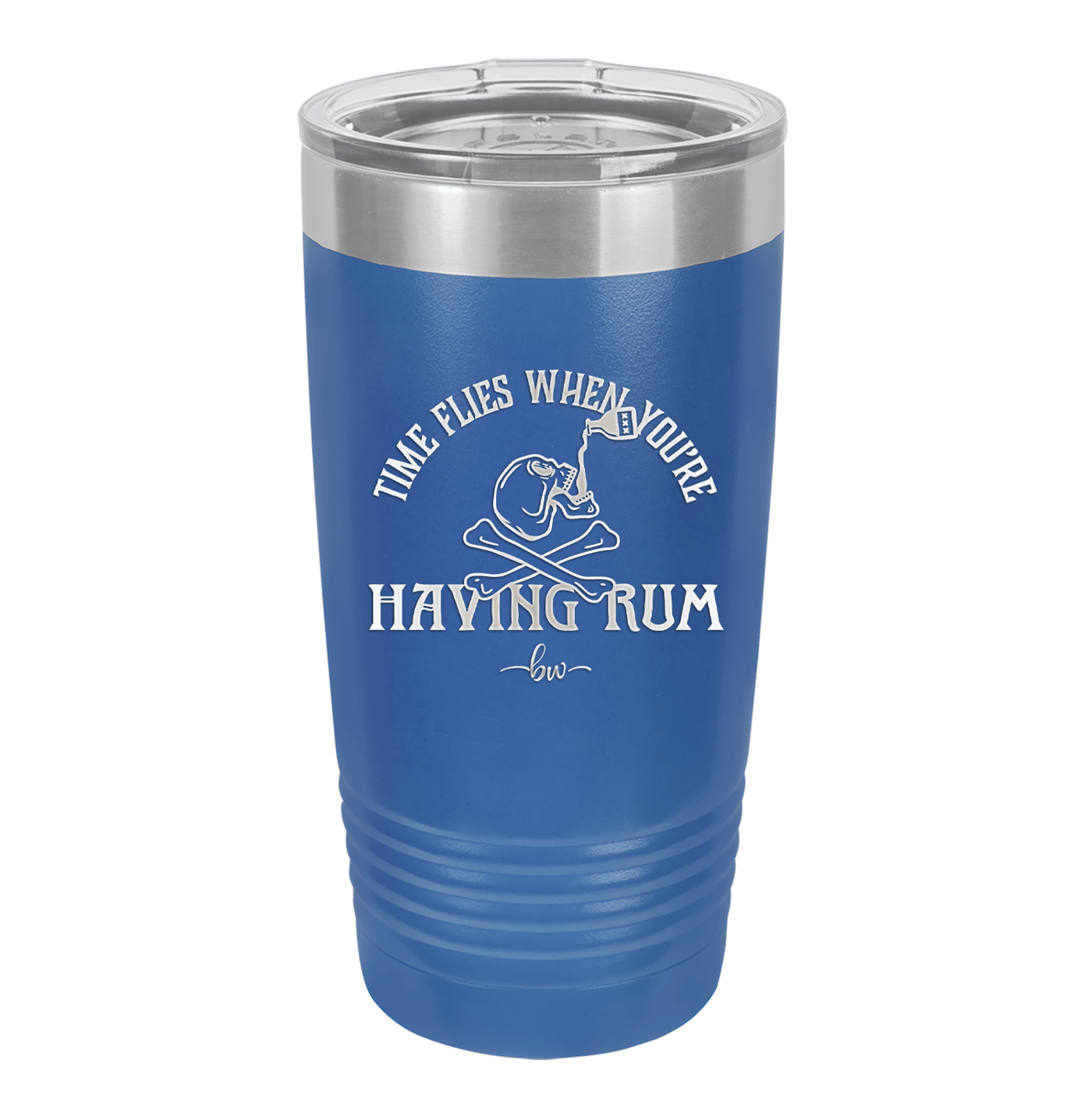 Time Flies When You're Having Rum 1 - Laser Engraved Stainless Steel Drinkware - 1422 -