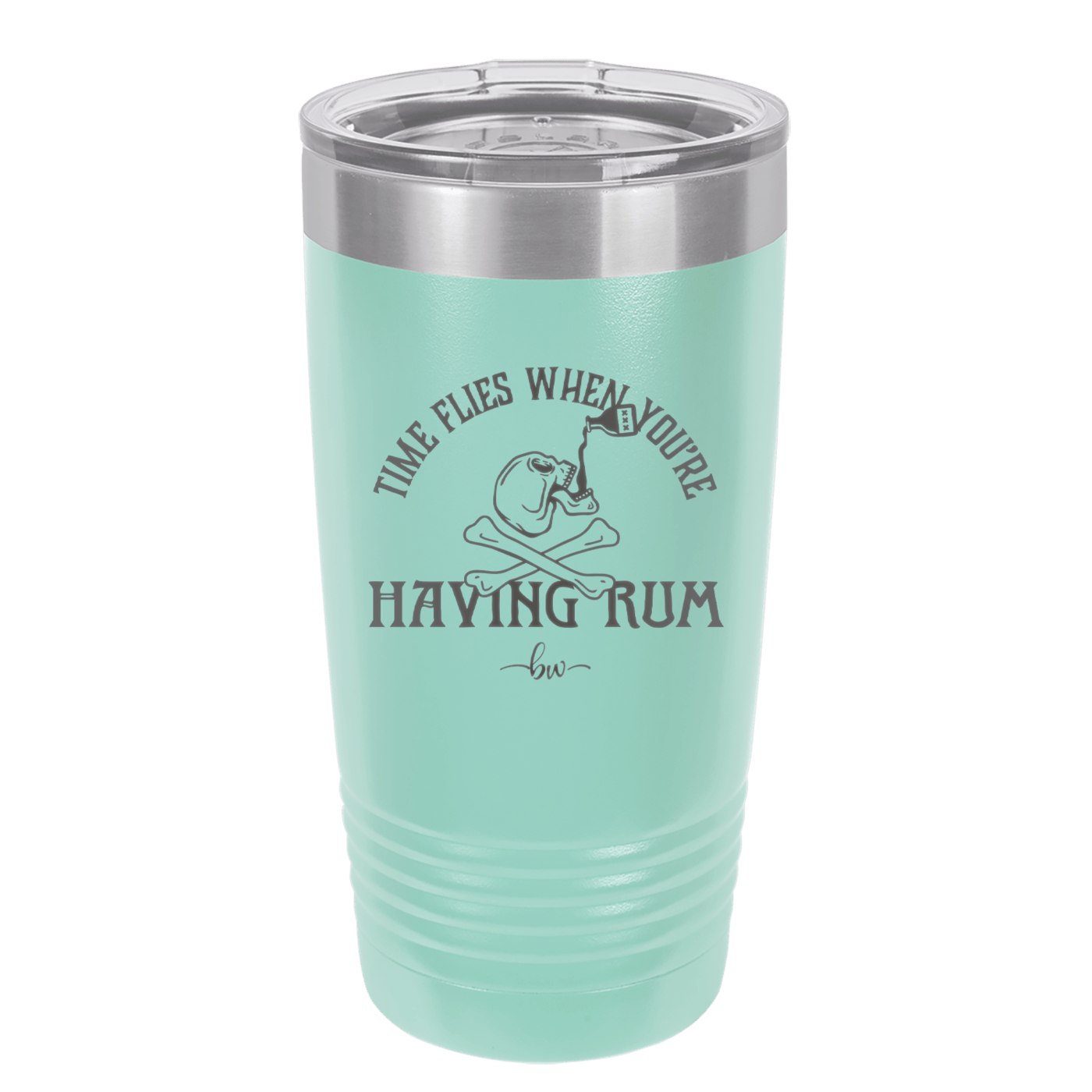 Time Flies When You're Having Rum 1 - Laser Engraved Stainless Steel Drinkware - 1422 -