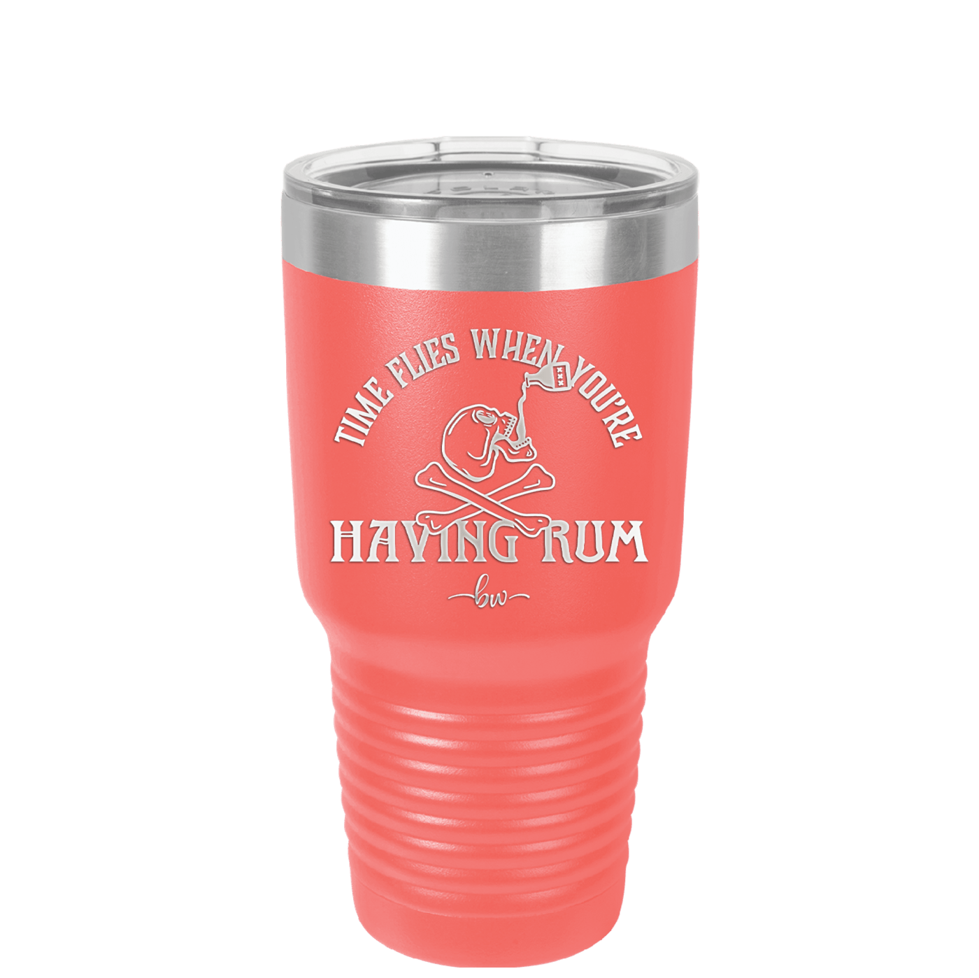Time Flies When You're Having Rum 1 - Laser Engraved Stainless Steel Drinkware - 1422 -