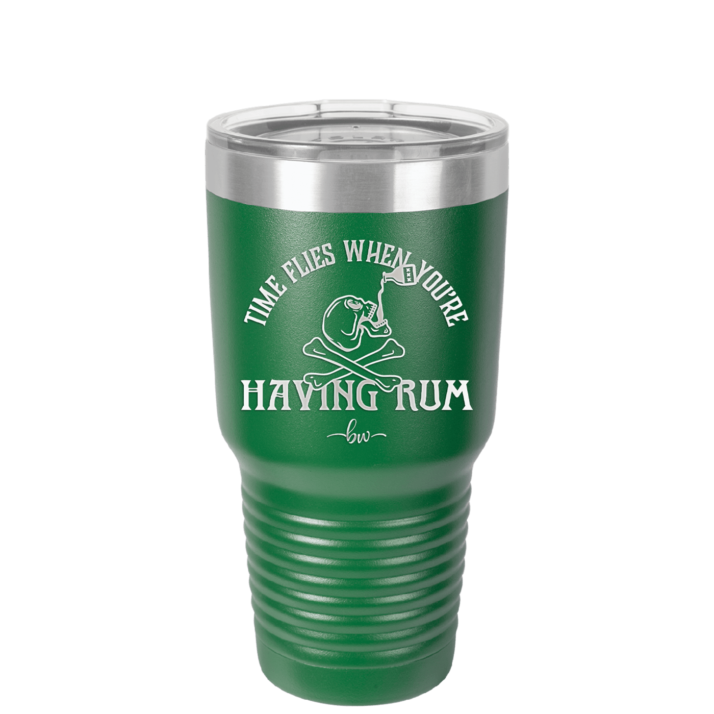 Time Flies When You're Having Rum 1 - Laser Engraved Stainless Steel Drinkware - 1422 -