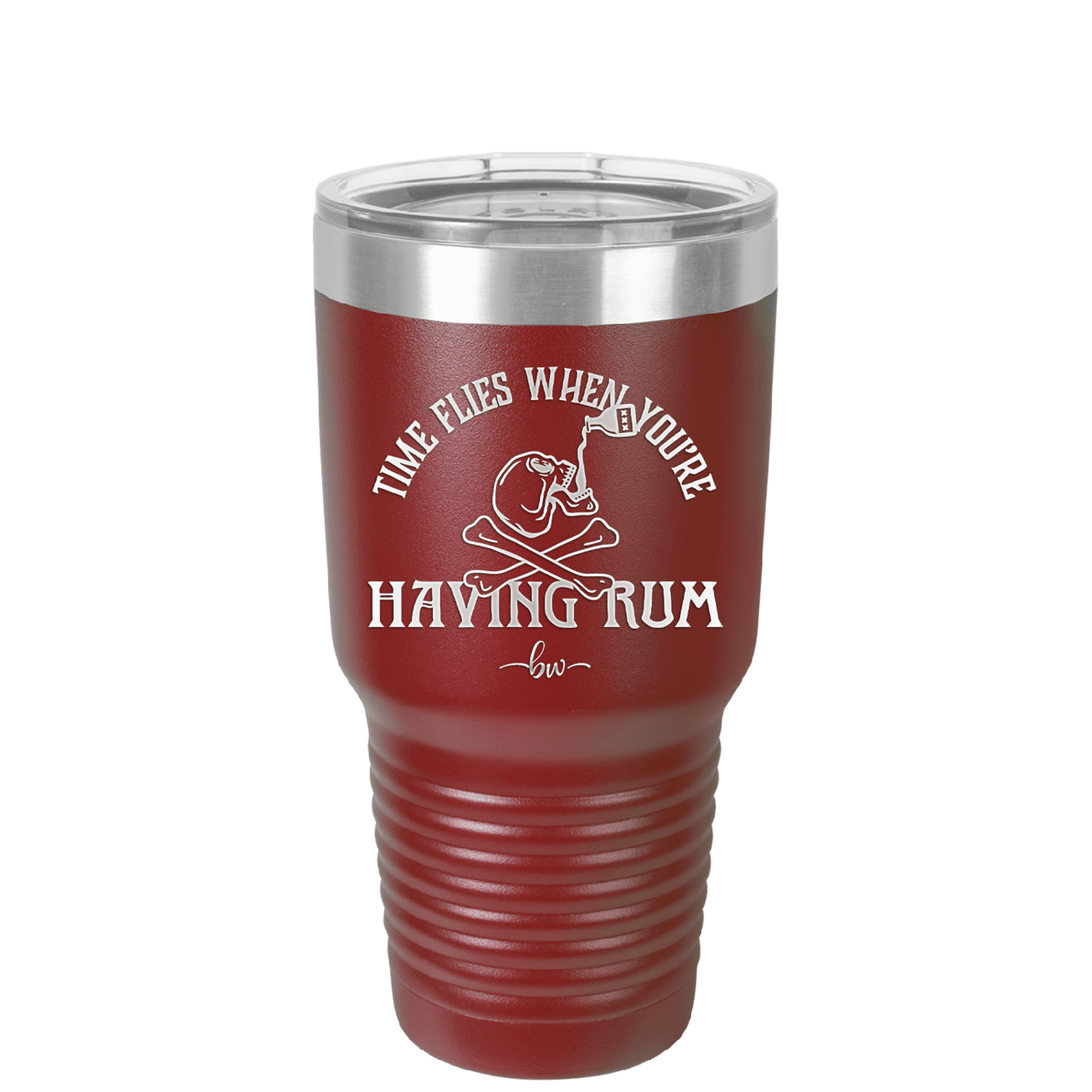 Time Flies When You're Having Rum 1 - Laser Engraved Stainless Steel Drinkware - 1422 -