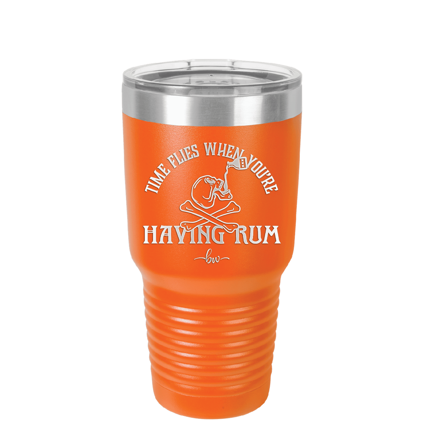 Time Flies When You're Having Rum 1 - Laser Engraved Stainless Steel Drinkware - 1422 -