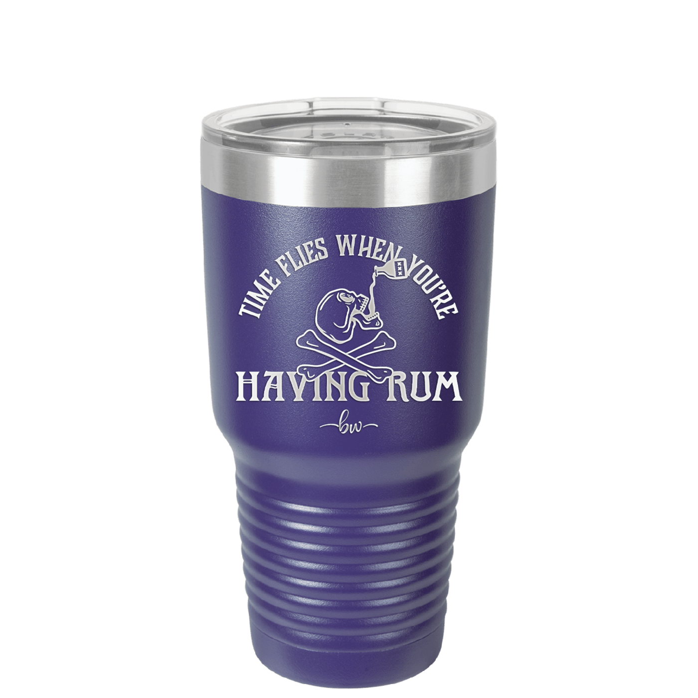 Time Flies When You're Having Rum 1 - Laser Engraved Stainless Steel Drinkware - 1422 -