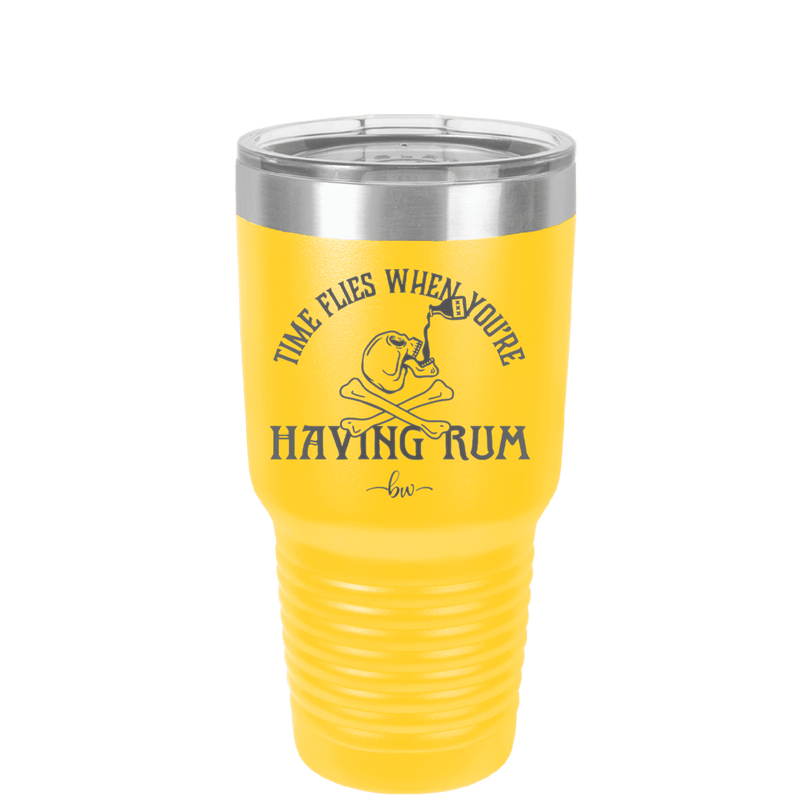 Time Flies When You're Having Rum 1 - Laser Engraved Stainless Steel Drinkware - 1422 -