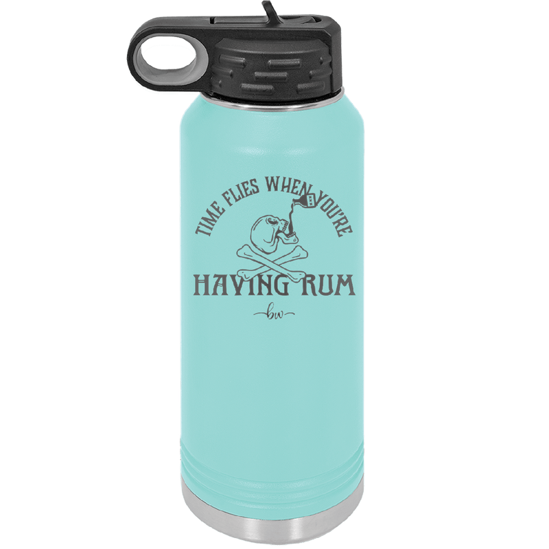 Time Flies When You're Having Rum 1 - Laser Engraved Stainless Steel Drinkware - 1422 -