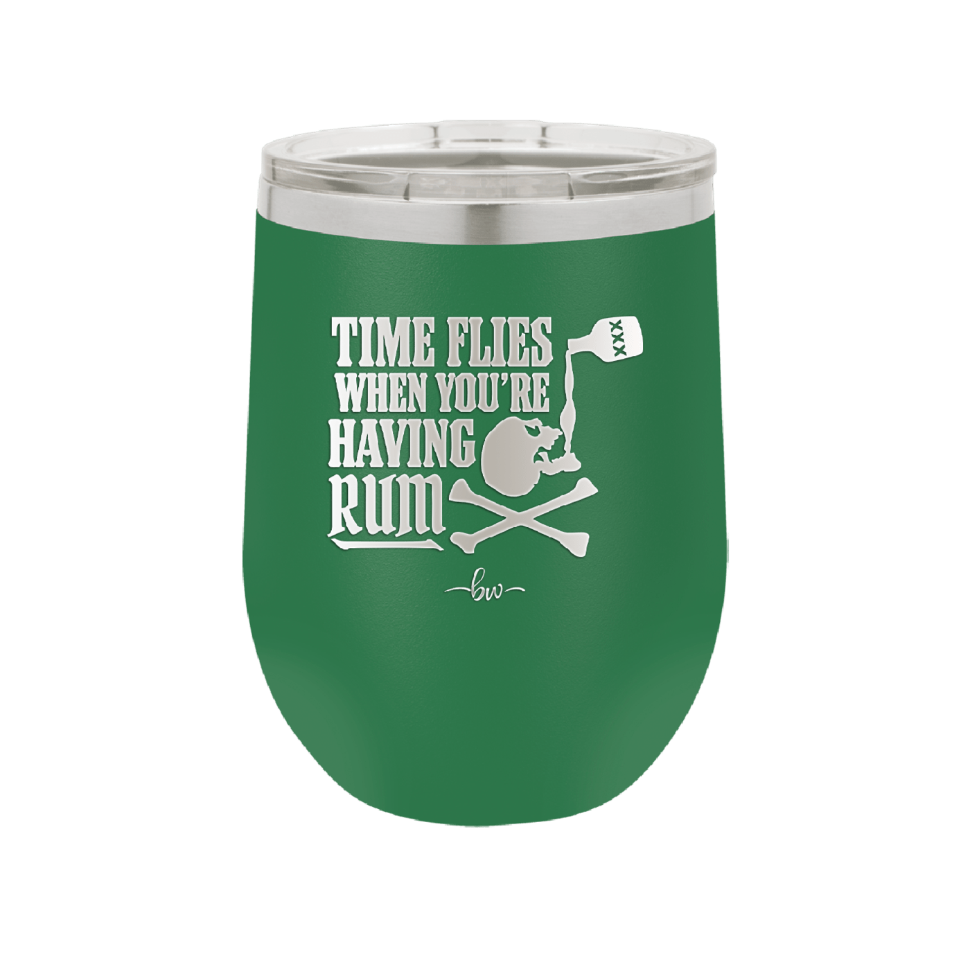 Time Flies When You're Having Rum 2 - Laser Engraved Stainless Steel Drinkware - 1423 -