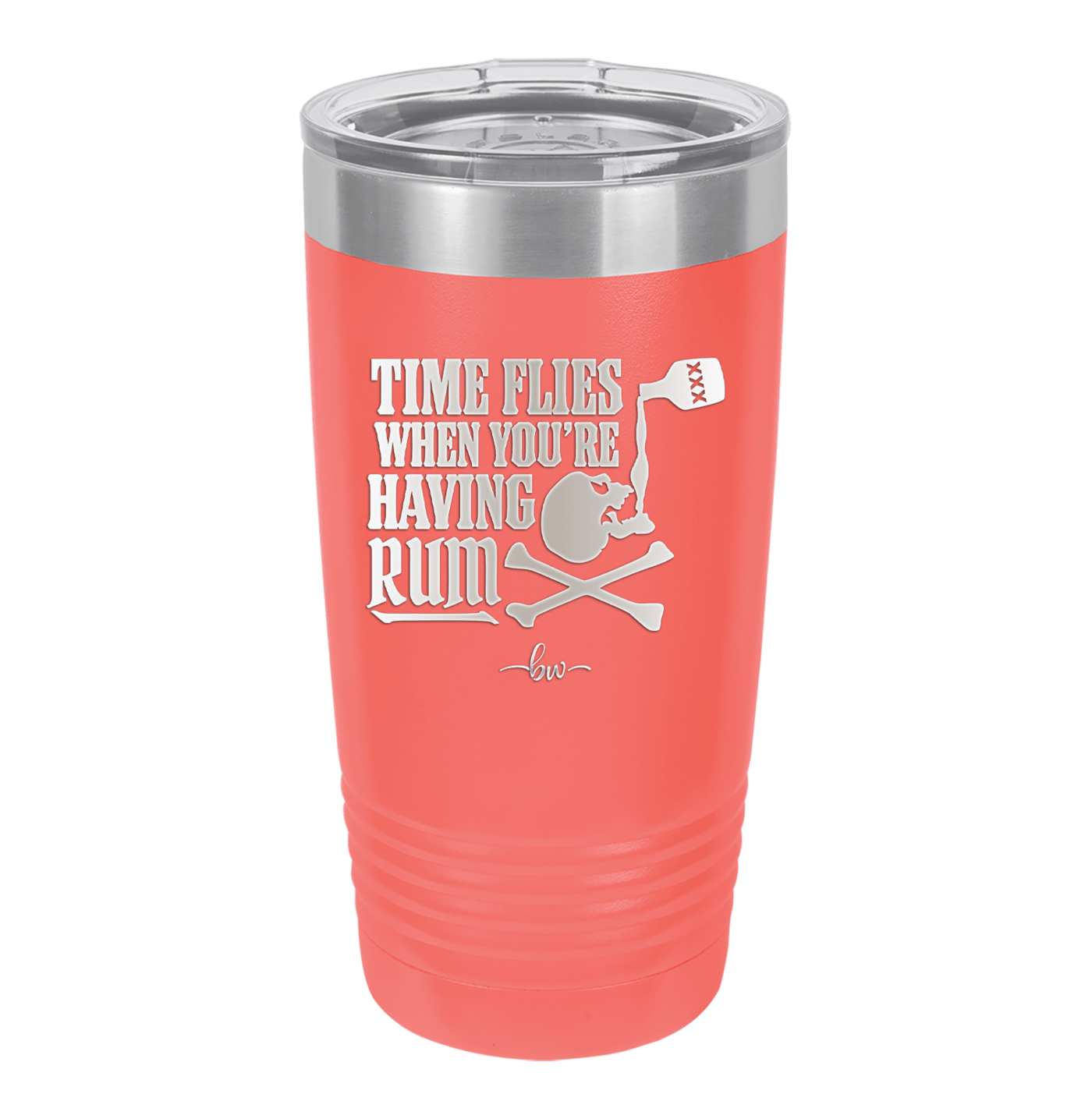 Time Flies When You're Having Rum 2 - Laser Engraved Stainless Steel Drinkware - 1423 -
