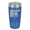 Time Flies When You're Having Rum 2 - Laser Engraved Stainless Steel Drinkware - 1423 -