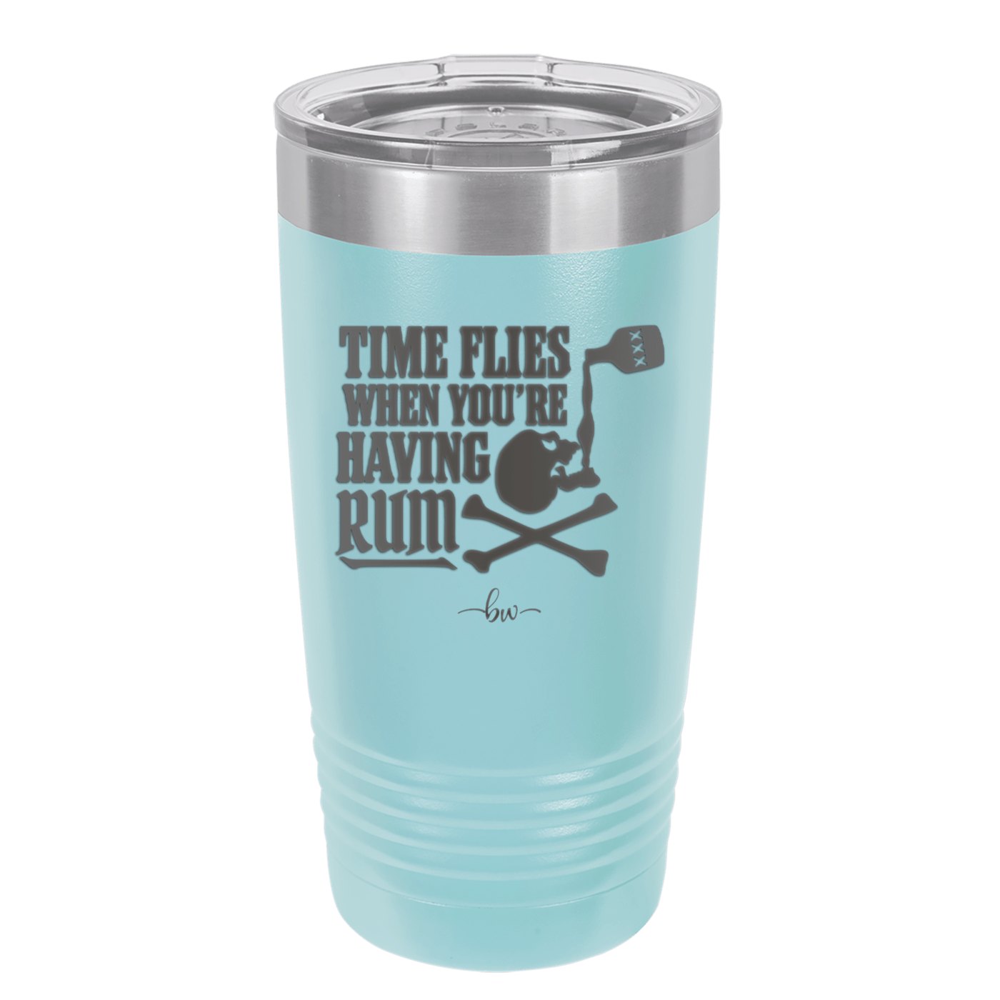 Time Flies When You're Having Rum 2 - Laser Engraved Stainless Steel Drinkware - 1423 -