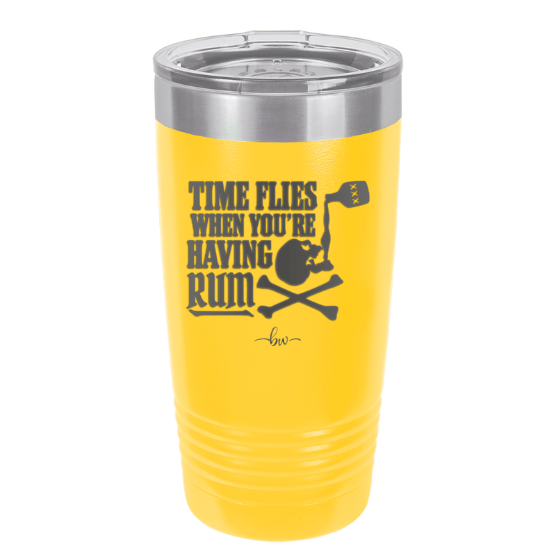 Time Flies When You're Having Rum 2 - Laser Engraved Stainless Steel Drinkware - 1423 -