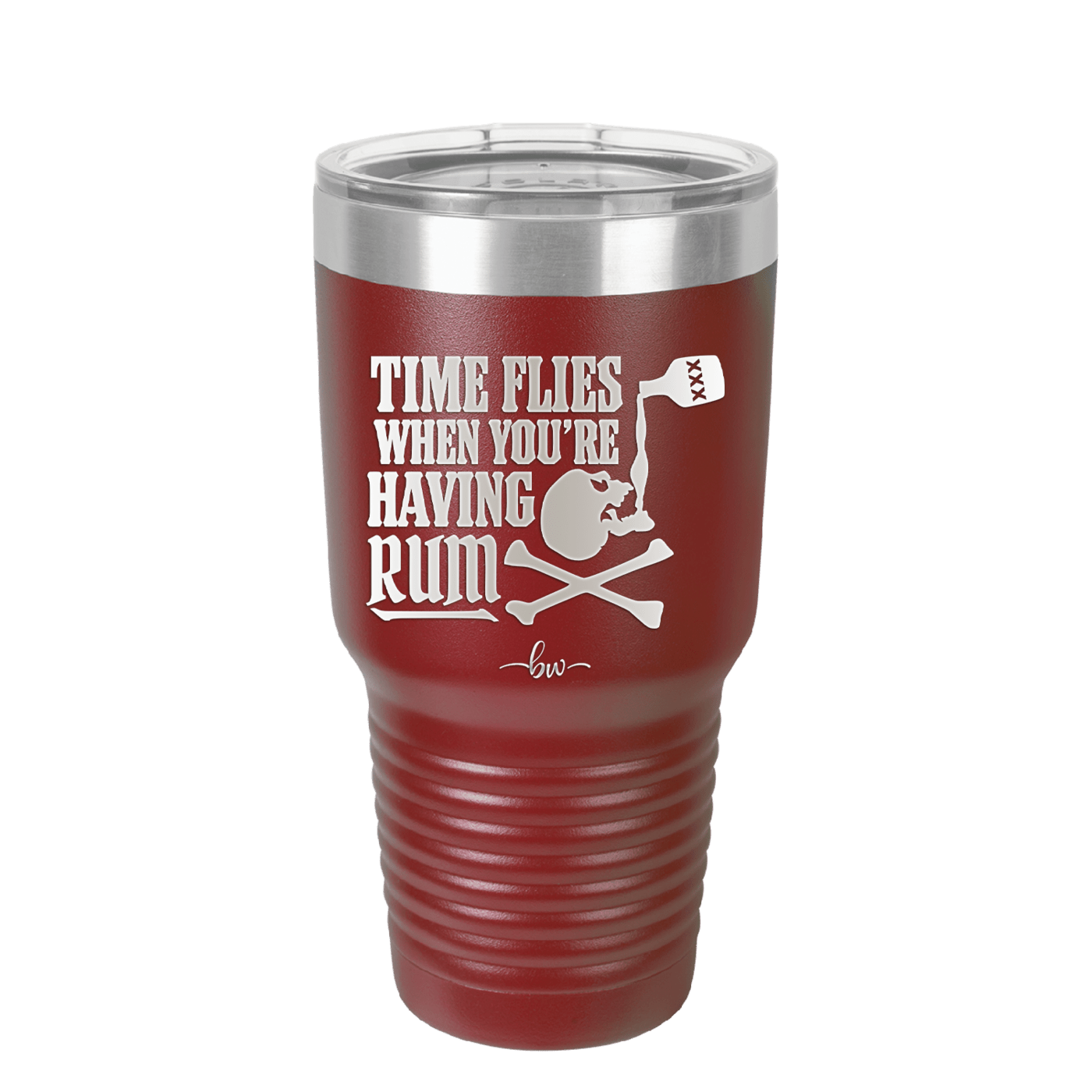 Time Flies When You're Having Rum 2 - Laser Engraved Stainless Steel Drinkware - 1423 -