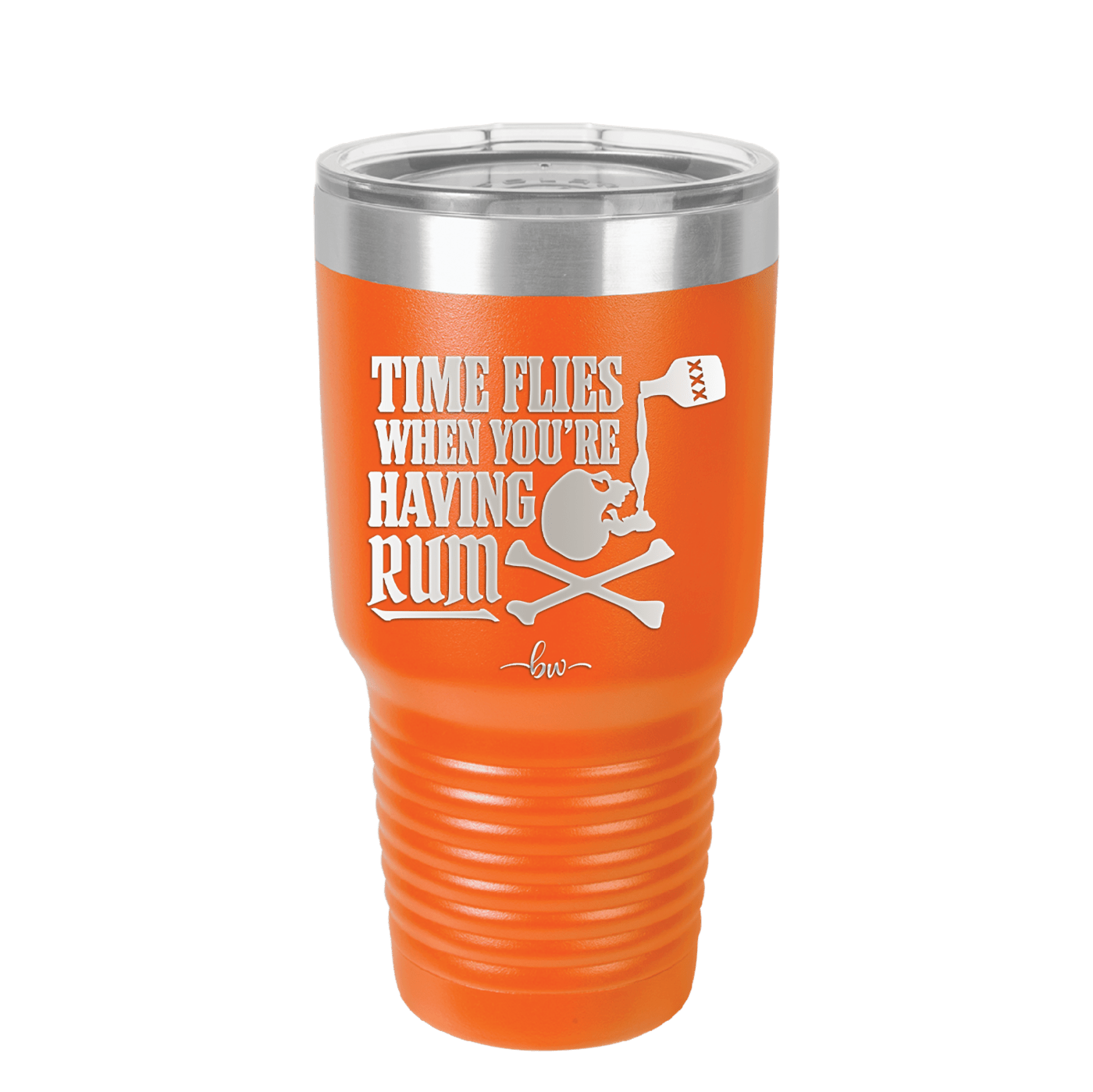 Time Flies When You're Having Rum 2 - Laser Engraved Stainless Steel Drinkware - 1423 -