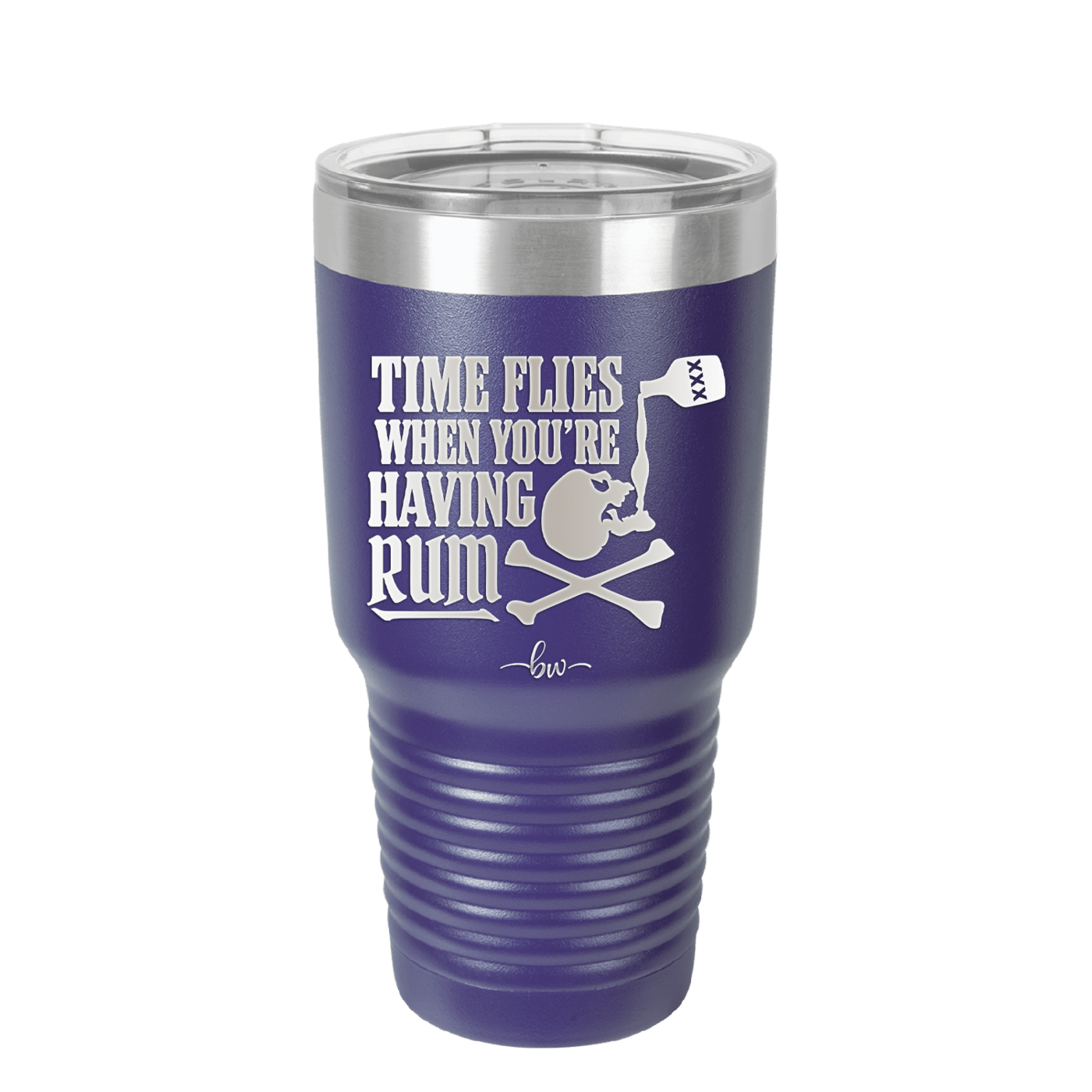 Time Flies When You're Having Rum 2 - Laser Engraved Stainless Steel Drinkware - 1423 -