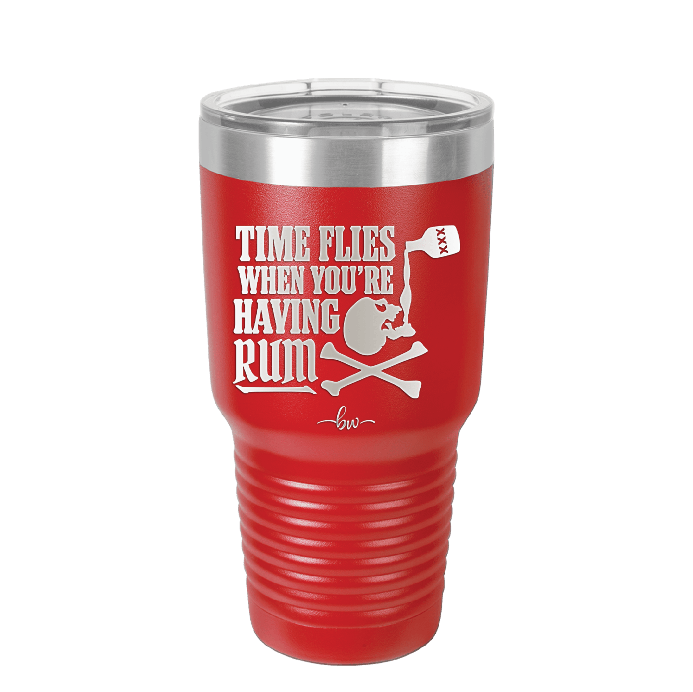 Time Flies When You're Having Rum 2 - Laser Engraved Stainless Steel Drinkware - 1423 -
