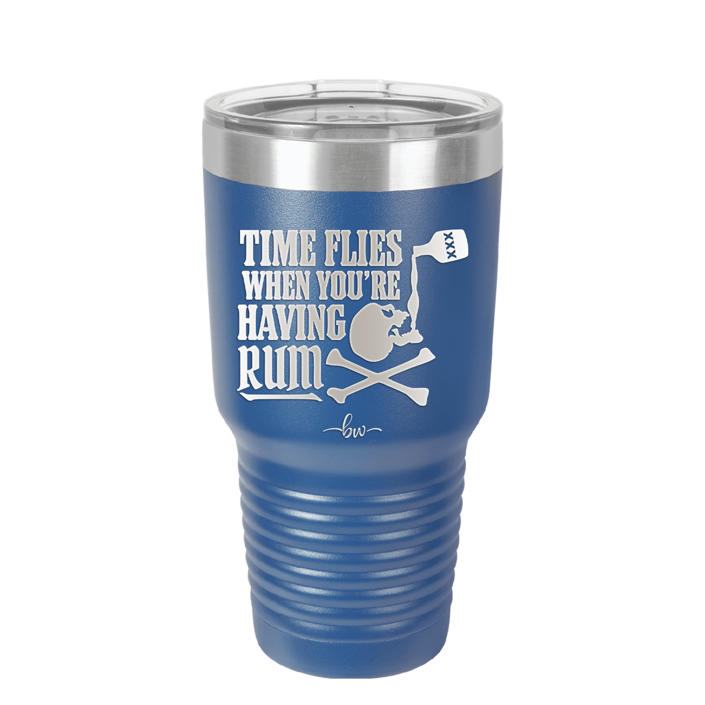 Time Flies When You're Having Rum 2 - Laser Engraved Stainless Steel Drinkware - 1423 -