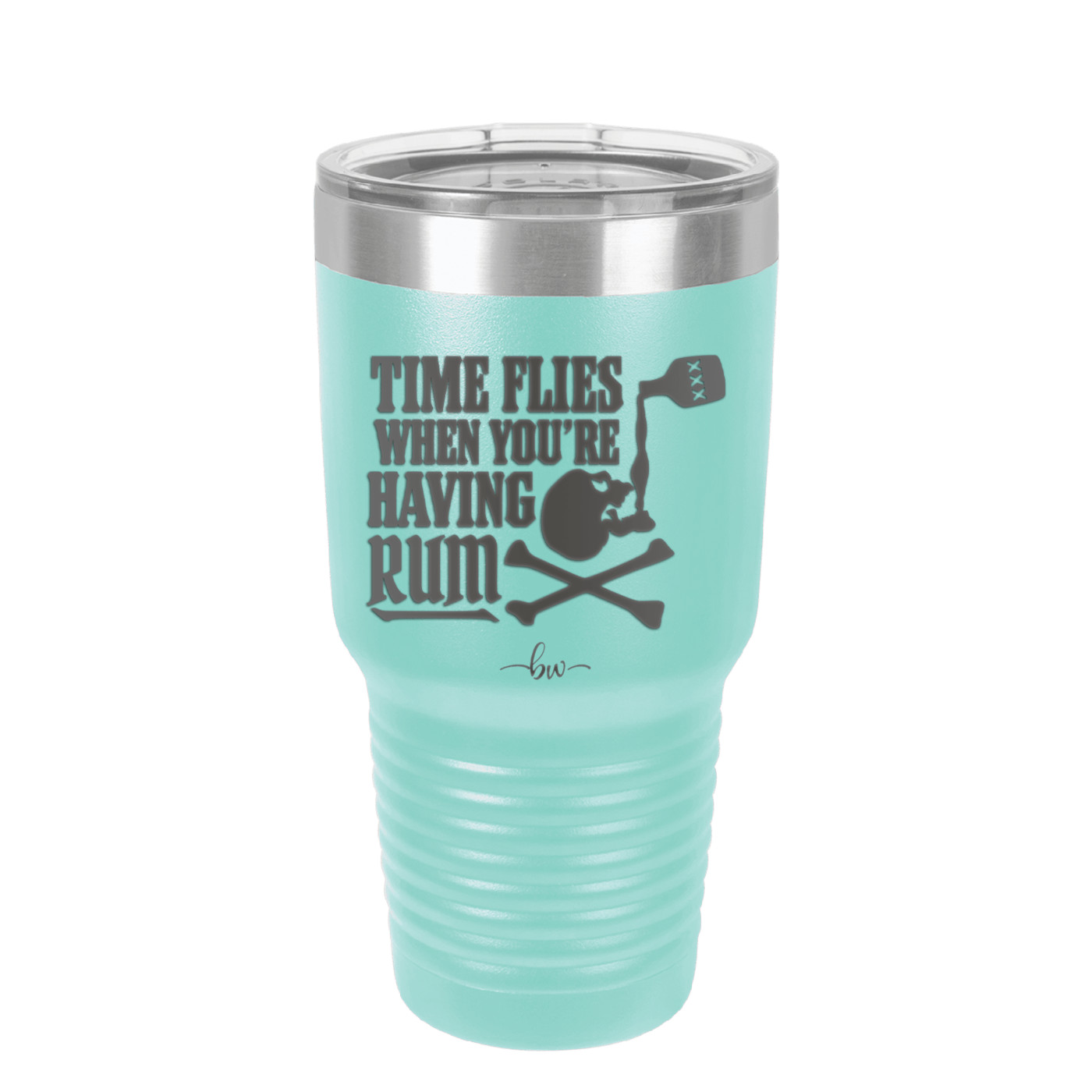 Time Flies When You're Having Rum 2 - Laser Engraved Stainless Steel Drinkware - 1423 -