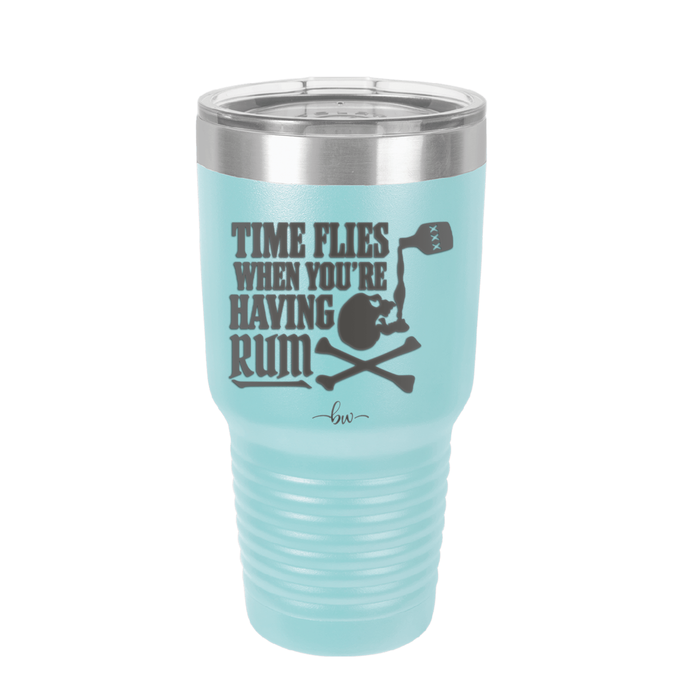Time Flies When You're Having Rum 2 - Laser Engraved Stainless Steel Drinkware - 1423 -