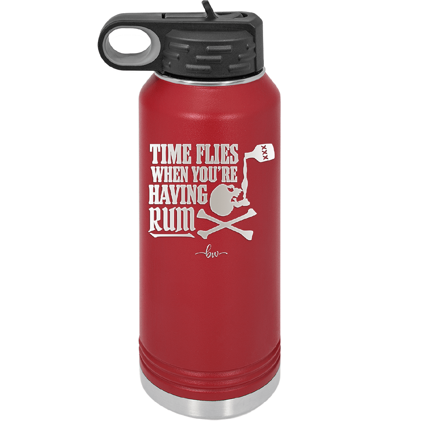 Time Flies When You're Having Rum 2 - Laser Engraved Stainless Steel Drinkware - 1423 -