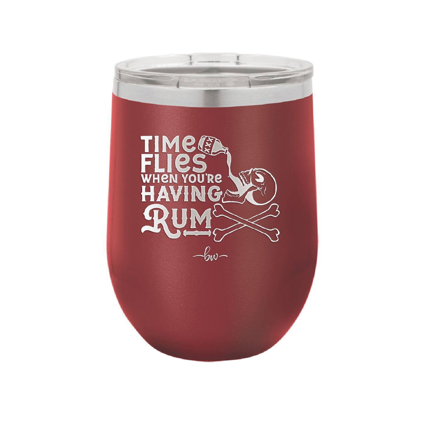 Time Flies When You're Having Rum 3 - Laser Engraved Stainless Steel Drinkware - 1424 -