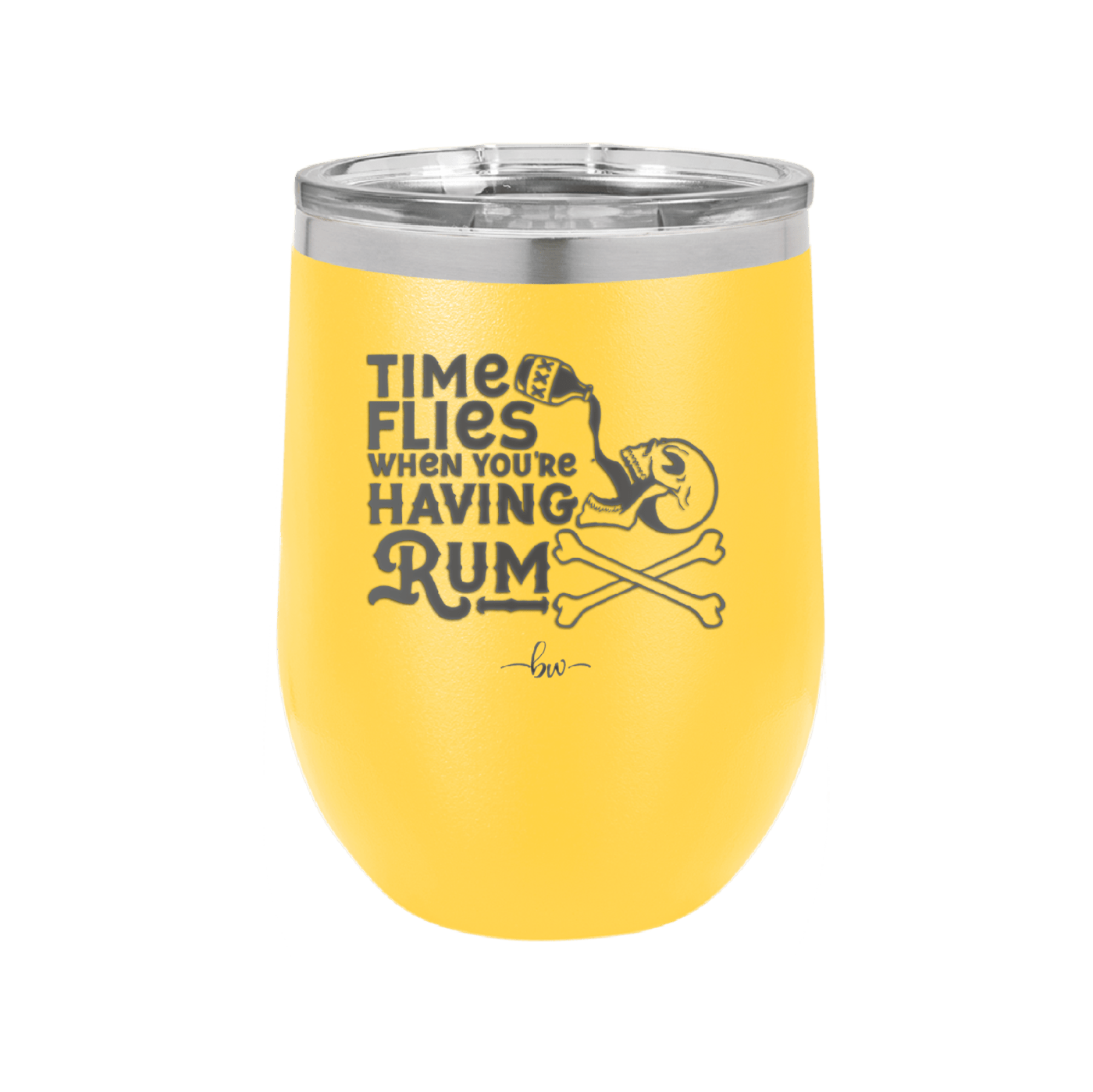 Time Flies When You're Having Rum 3 - Laser Engraved Stainless Steel Drinkware - 1424 -
