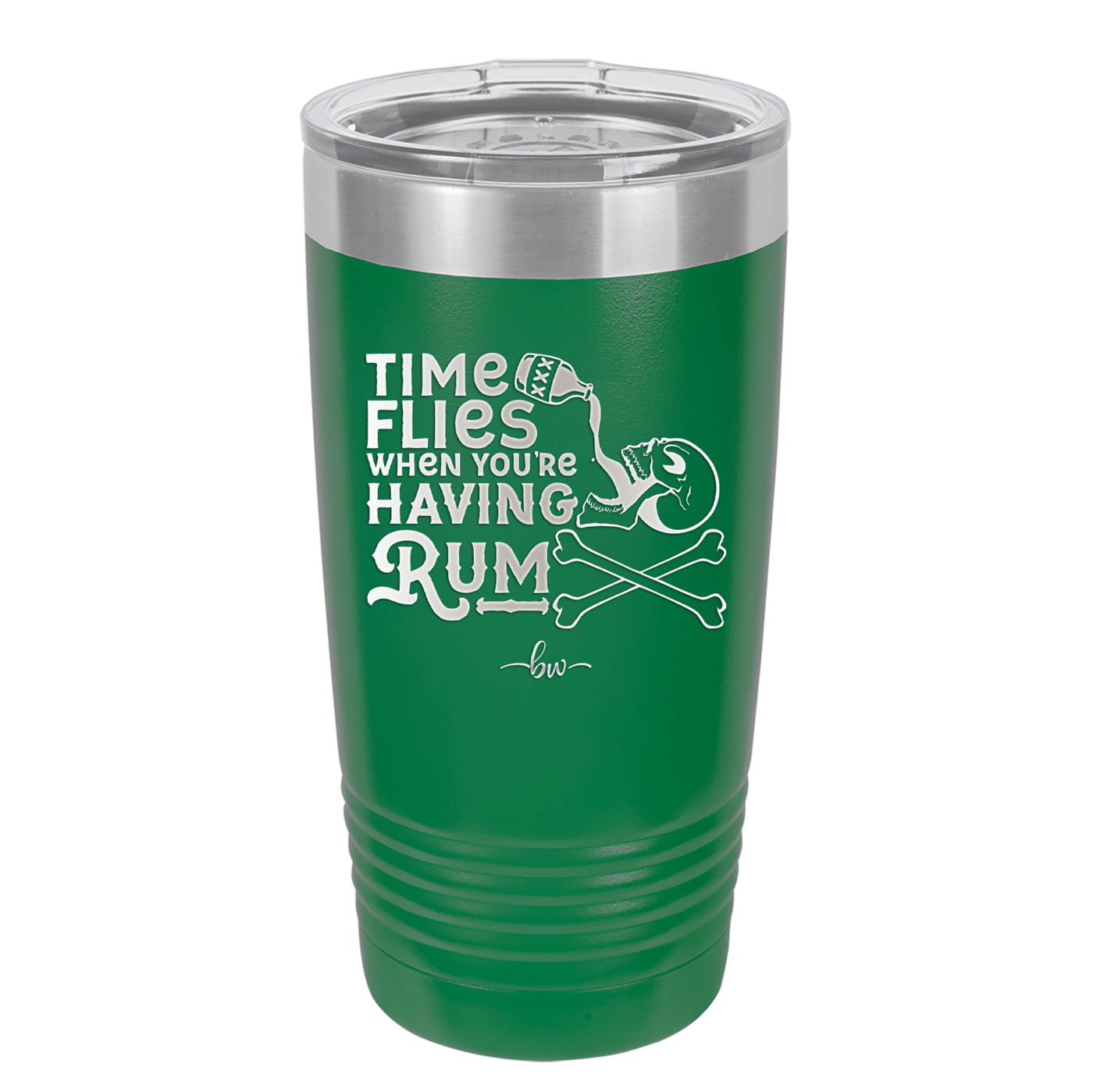 Time Flies When You're Having Rum 3 - Laser Engraved Stainless Steel Drinkware - 1424 -