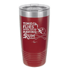 Time Flies When You're Having Rum 3 - Laser Engraved Stainless Steel Drinkware - 1424 -