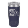 Time Flies When You're Having Rum 3 - Laser Engraved Stainless Steel Drinkware - 1424 -