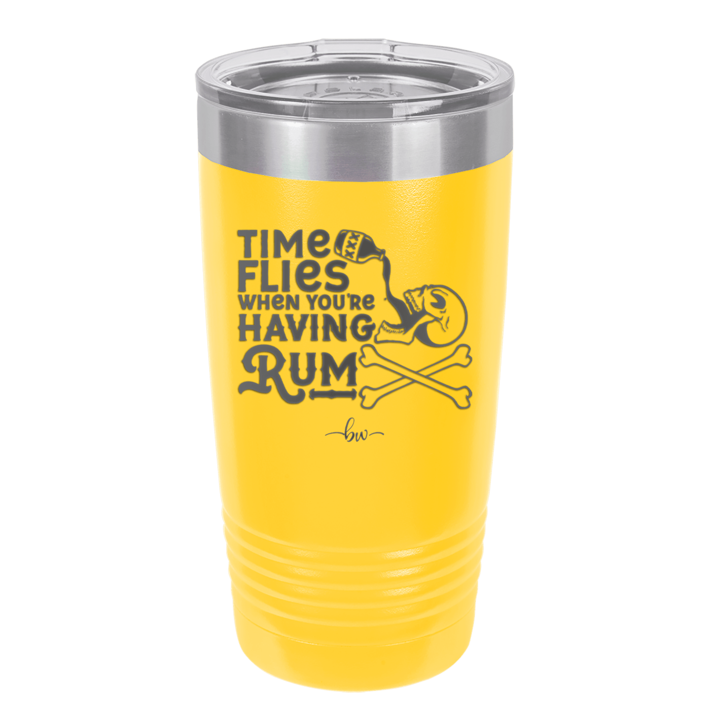 Time Flies When You're Having Rum 3 - Laser Engraved Stainless Steel Drinkware - 1424 -