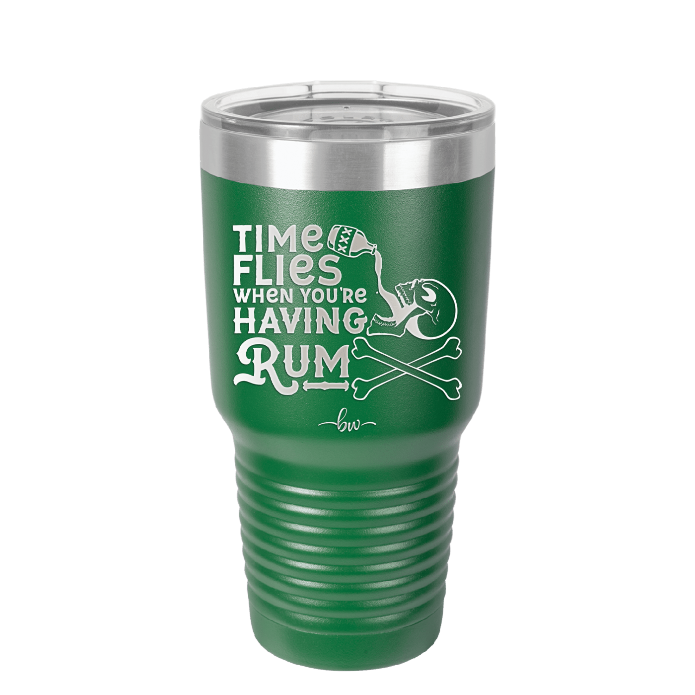 Time Flies When You're Having Rum 3 - Laser Engraved Stainless Steel Drinkware - 1424 -