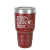 Time Flies When You're Having Rum 3 - Laser Engraved Stainless Steel Drinkware - 1424 -