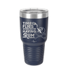 Time Flies When You're Having Rum 3 - Laser Engraved Stainless Steel Drinkware - 1424 -