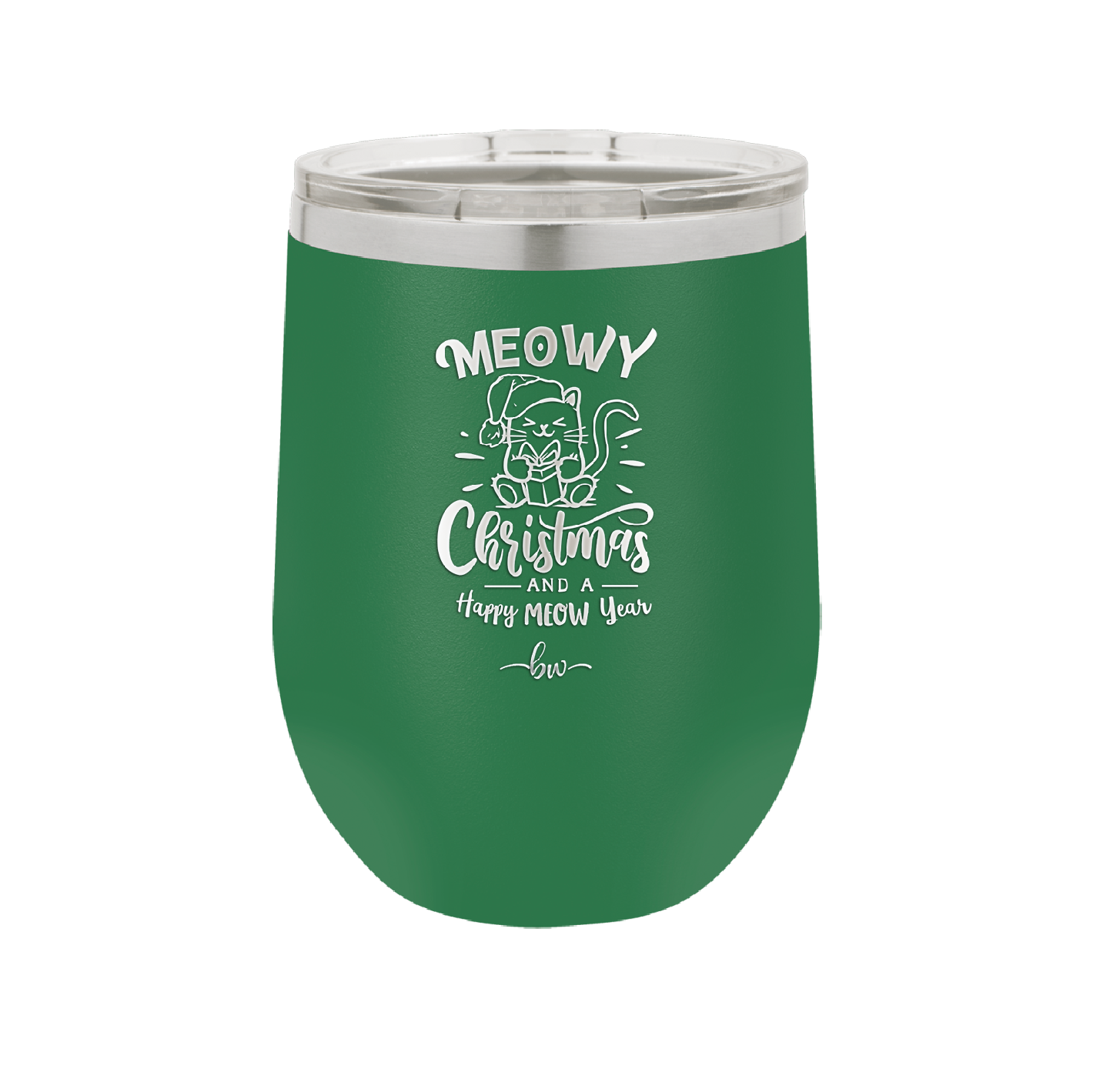 Meowy Christmas and Happy Meow Year - Laser Engraved Stainless Steel Drinkware - 1425 -