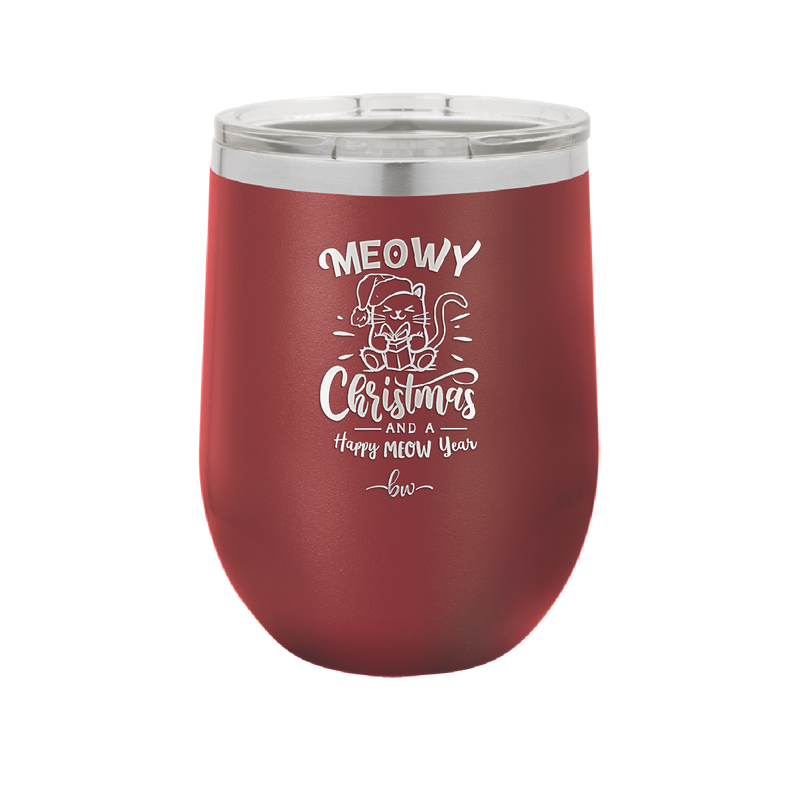 Meowy Christmas and Happy Meow Year - Laser Engraved Stainless Steel Drinkware - 1425 -