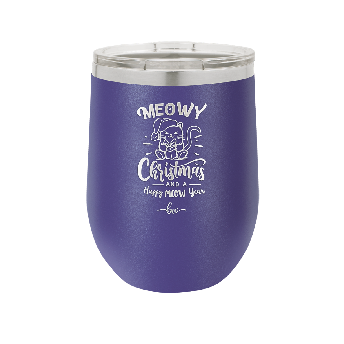 Meowy Christmas and Happy Meow Year - Laser Engraved Stainless Steel Drinkware - 1425 -