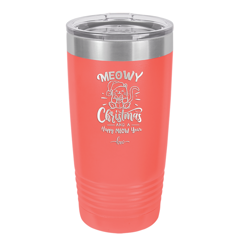 Meowy Christmas and Happy Meow Year - Laser Engraved Stainless Steel Drinkware - 1425 -